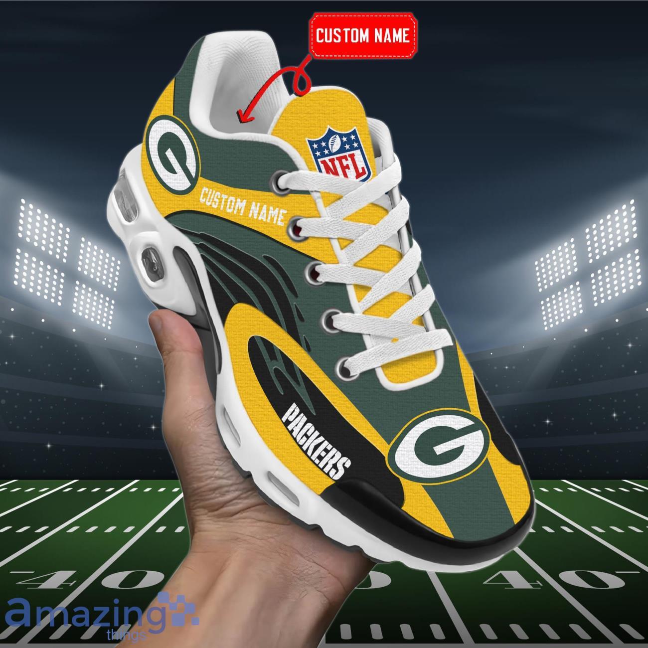 Green Bay Packers NFL 3D Air Cushion Sports Shoes Custom Name image Green Bay Packers NFL 3D Air Cushion Sports Shoes Custom Name Product Photo 2