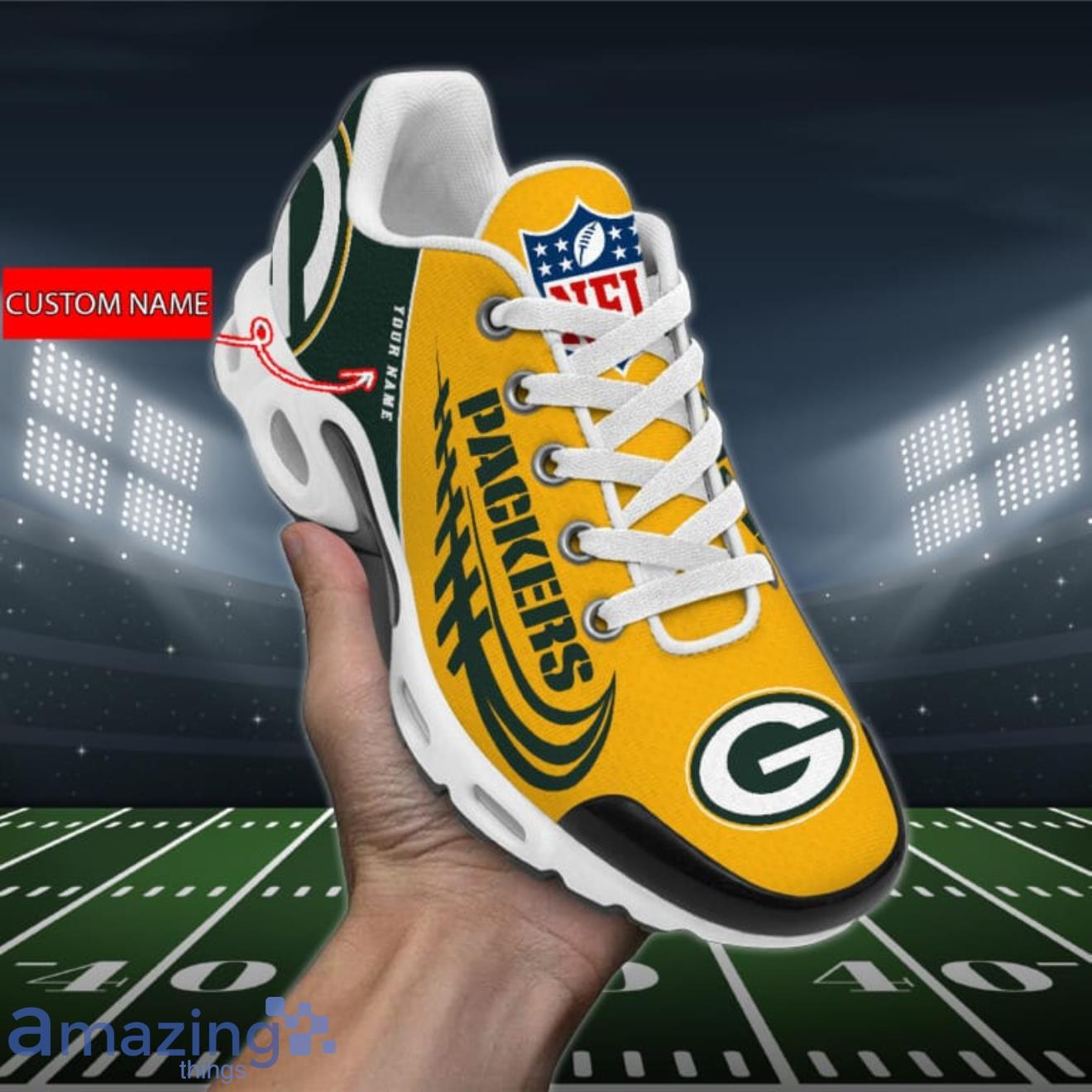 Green Bay Packers NFL Air Cushion Sports Shoes Custom Name Shoes