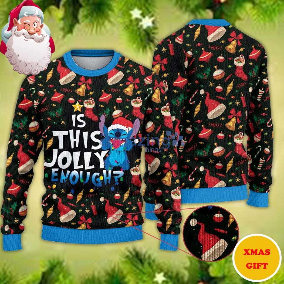 Have A Holly Jolly Christmas Stitch Christmas AOP Sweater Product Photo 1 Have A Holly Jolly Christmas Stitch Christmas AOP Sweater Product Photo 1