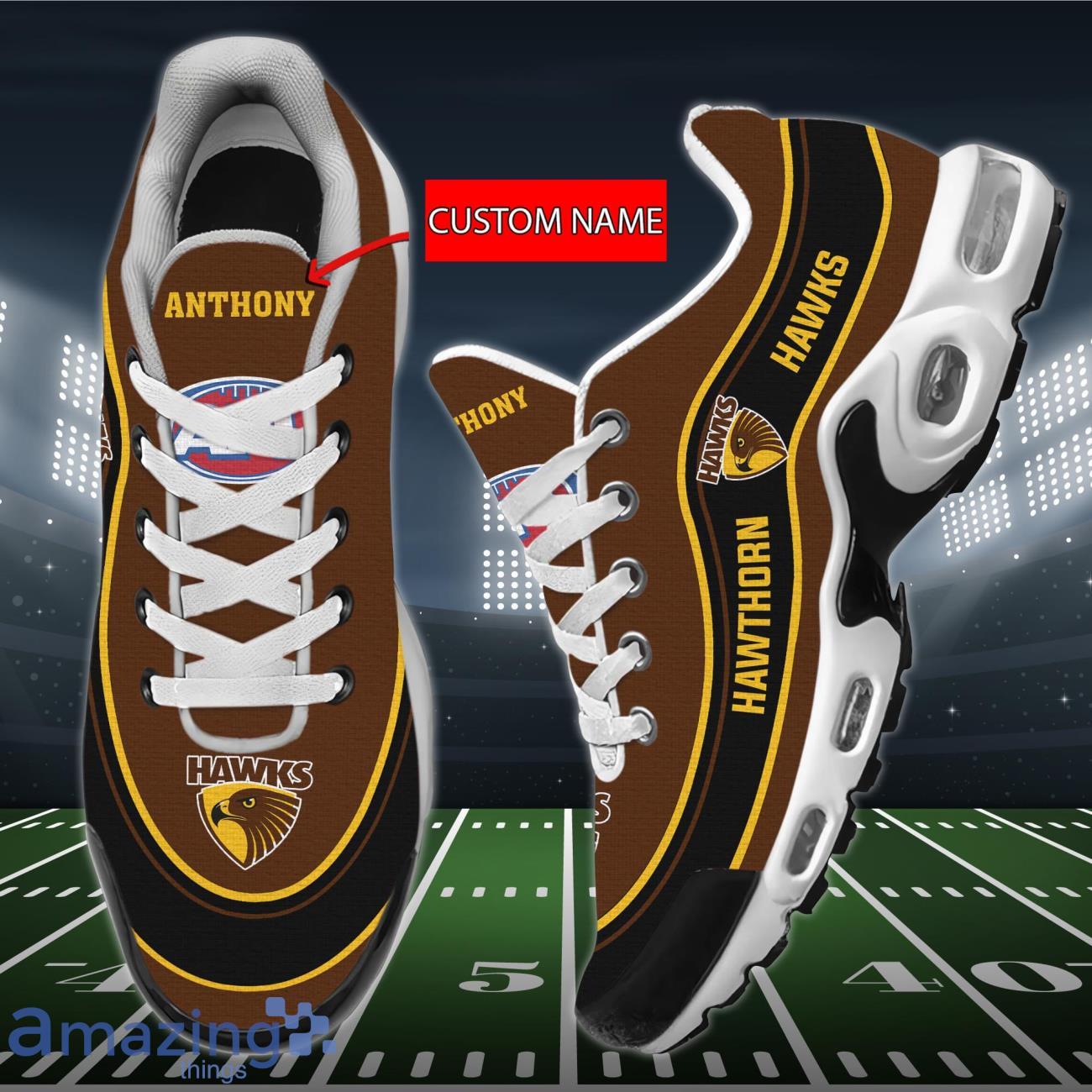 Hawthorn Hawks Air Cushion Sports Shoes Custom Name For Fans image Hawthorn Hawks Air Cushion Sports Shoes Custom Name For Fans Product Photo 2
