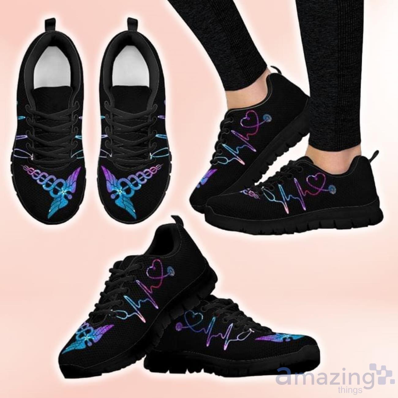 Heartbeat Nurse Black Casual Running Sneakers Product Photo 1 Heartbeat Nurse Black Casual Running Sneakers Product Photo 1
