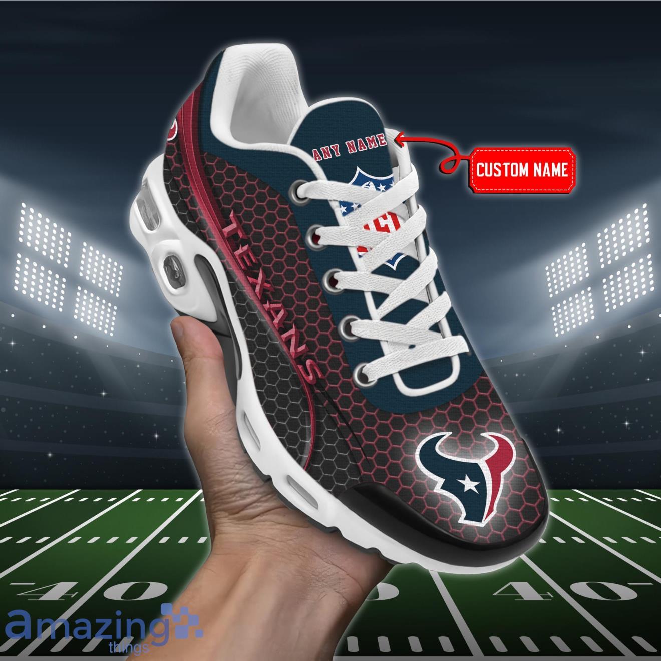 Houston Texans NFL Premium Air Cushion Sport Shoes Custom Name Product Photo 1