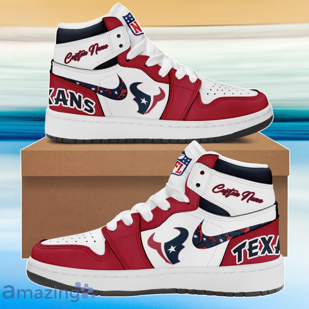 Houston Texans Sneaker Air Jordan Hightop Custom Name For Fans Product Photo 1