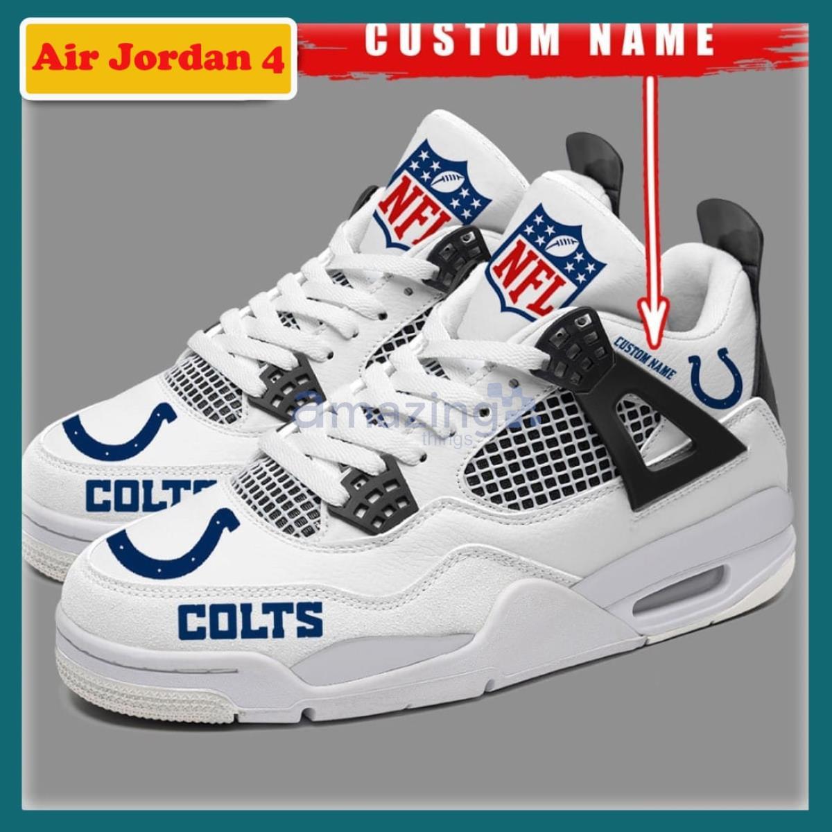 Indianapolis Colts Nfl Football Air Jordan Shoes Sport V4 Sneaker Boots  Shoes 