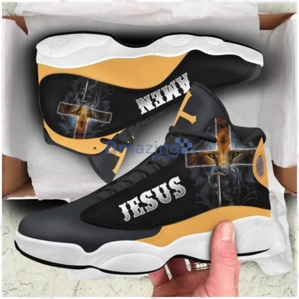 Jesus Lion Warrior Air Jordan 13 Shoes Running Casual Sneakers Product Photo 1 Jesus Lion Warrior Air Jordan 13 Shoes Running Casual Sneakers Product Photo 1