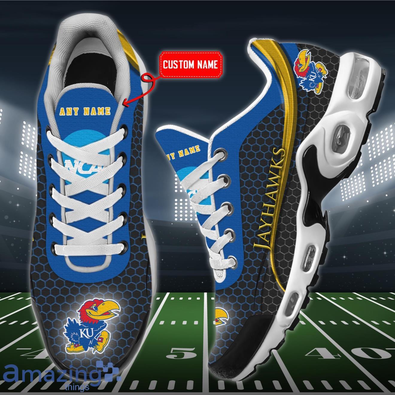 Kansas Jayhawks NCAA Premium Air Cushion Sport Shoes Custom Name image Kansas Jayhawks NCAA Premium Air Cushion Sport Shoes Custom Name Product Photo 2