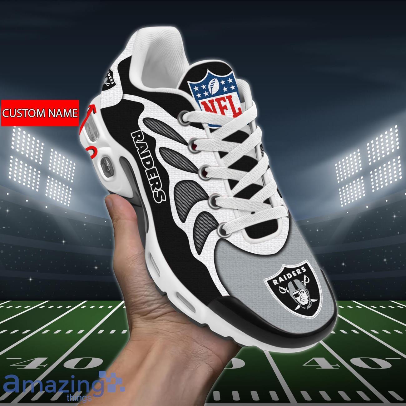Las Vegas Raiders 3D Air Cushion Sports Shoes Custom Name For Fans NFL image Las Vegas Raiders 3D Air Cushion Sports Shoes Custom Name For Fans NFL Product Photo 2