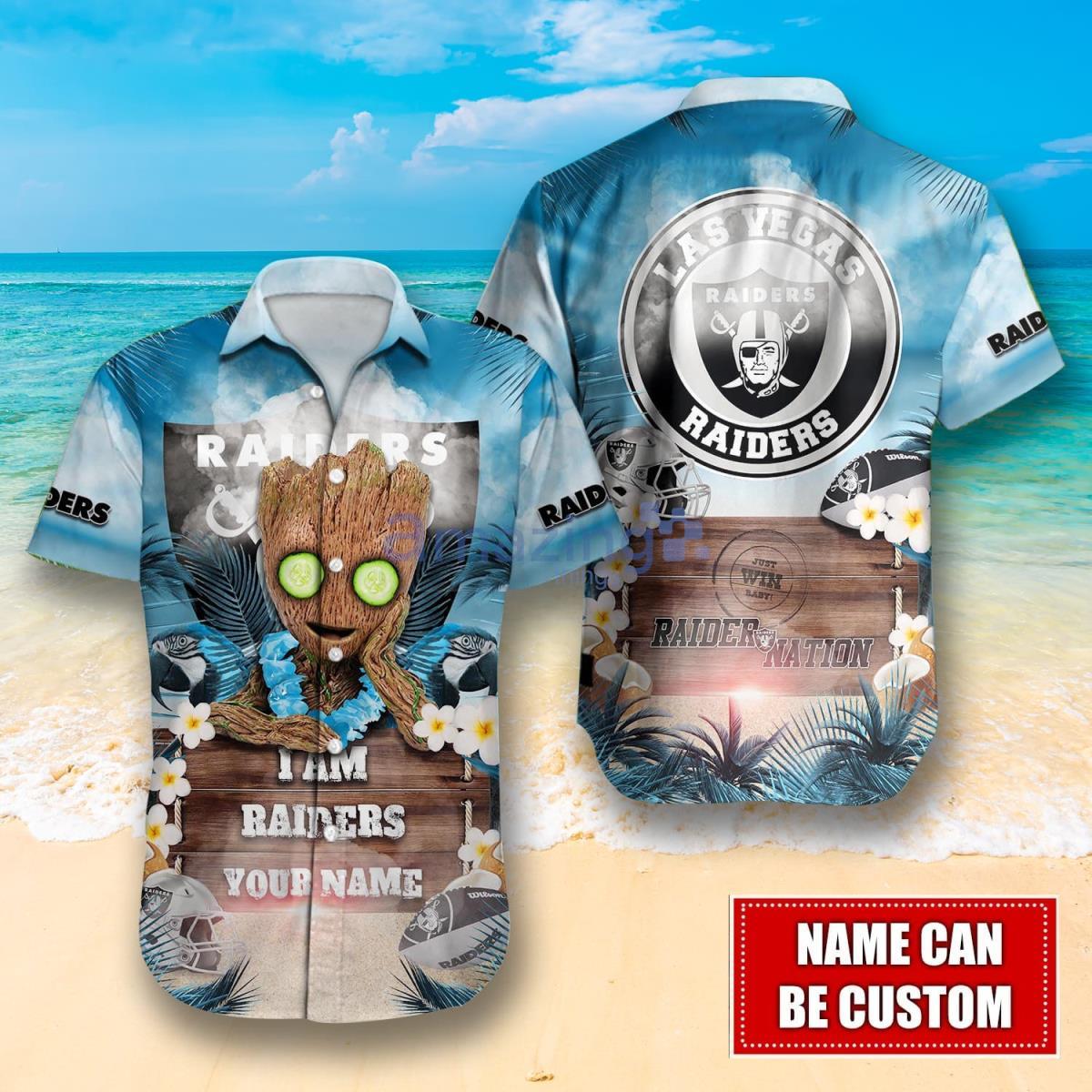 Las Vegas Raiders Custom Name NFL Hawaiian Shirt And Shorts Gift