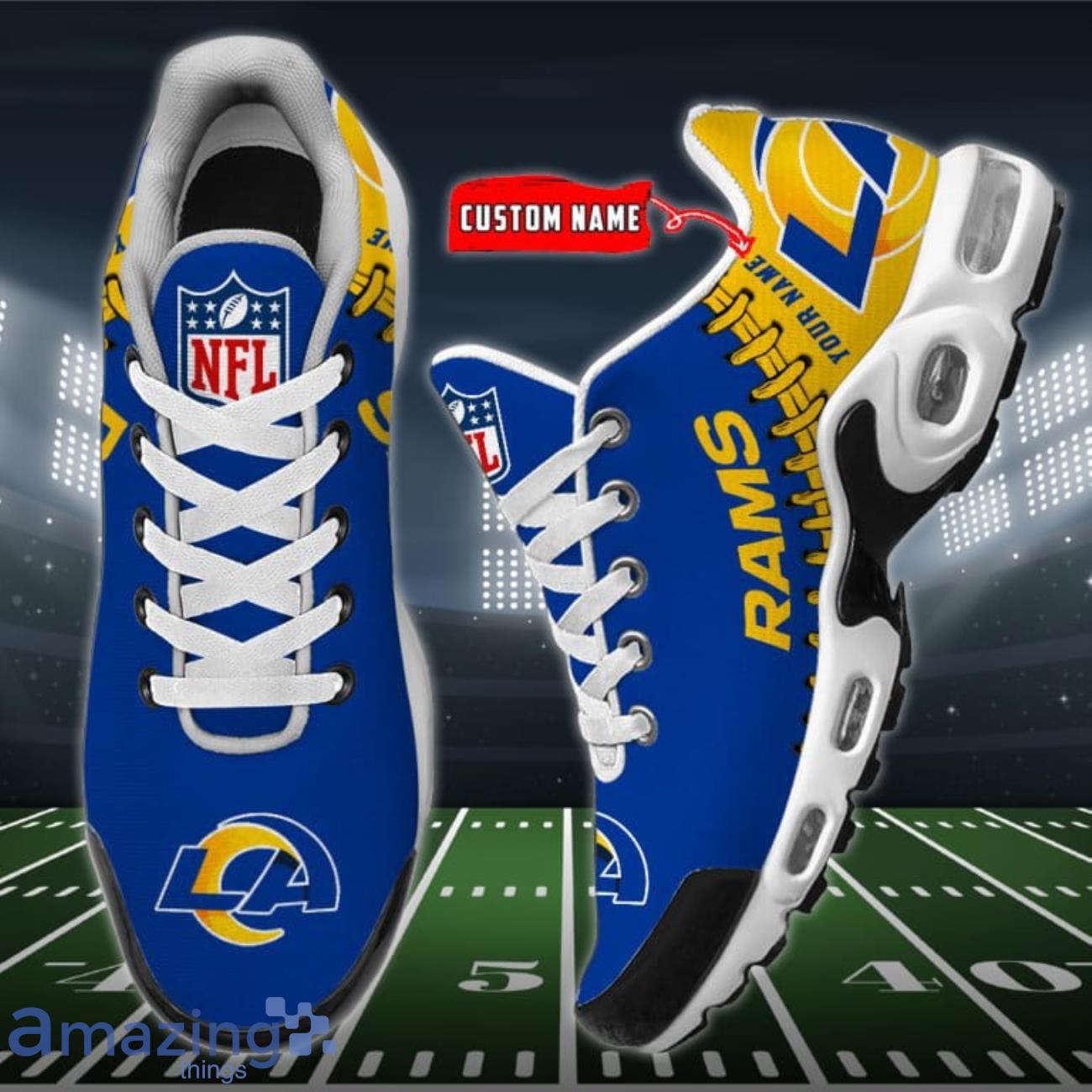 Los Angeles Rams Custom Name Air Jordan 11 Sneaker Shoes For Sport