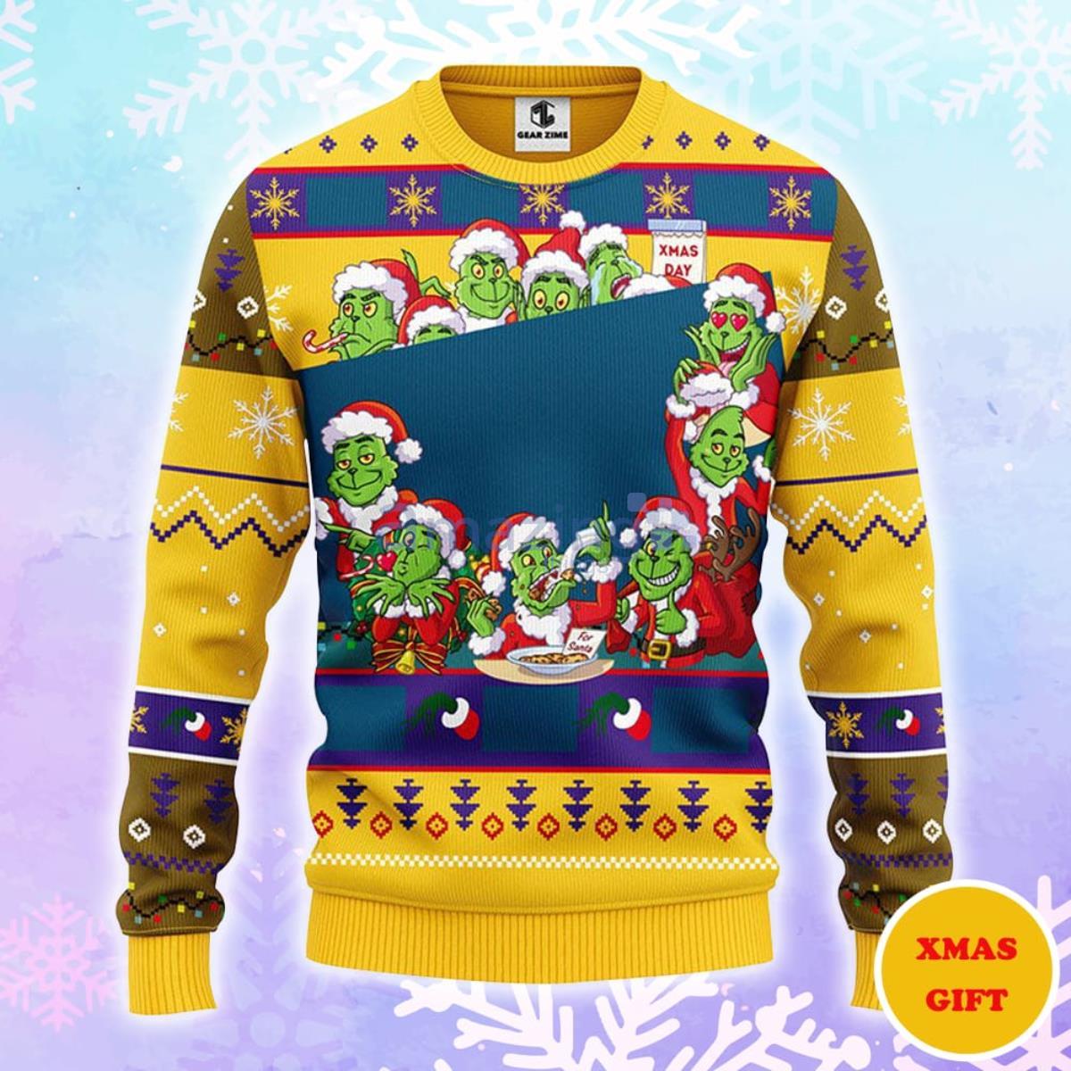 Miami Dolphins 12 Grinch Xmas Day Christmas AOP Sweater