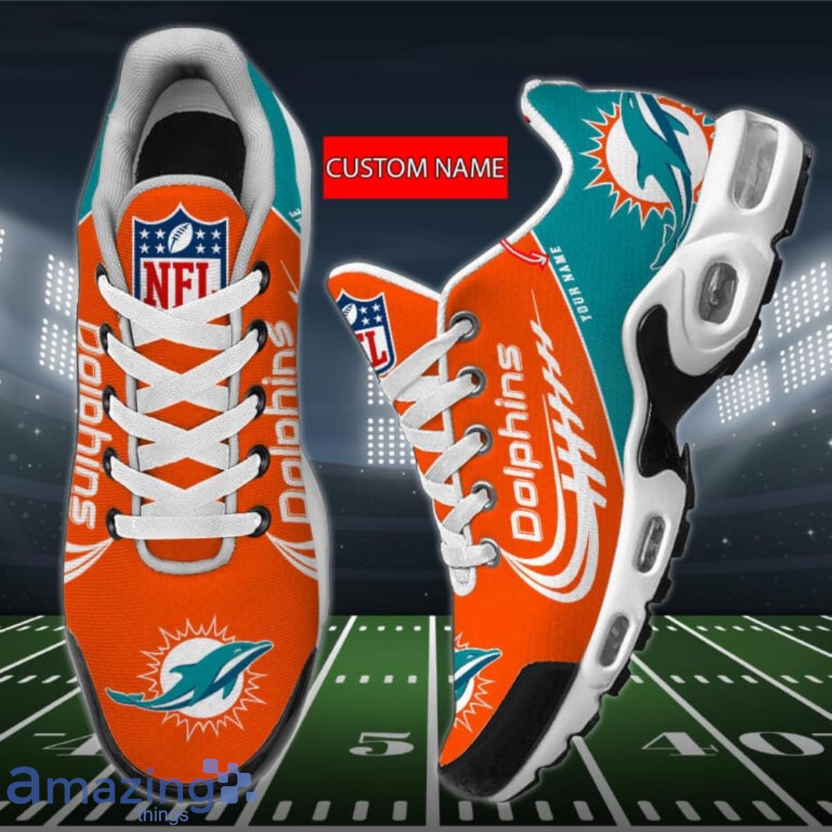 Miami Dolphins NFL Air Cushion Sports Shoes Custom Name For Real Fans