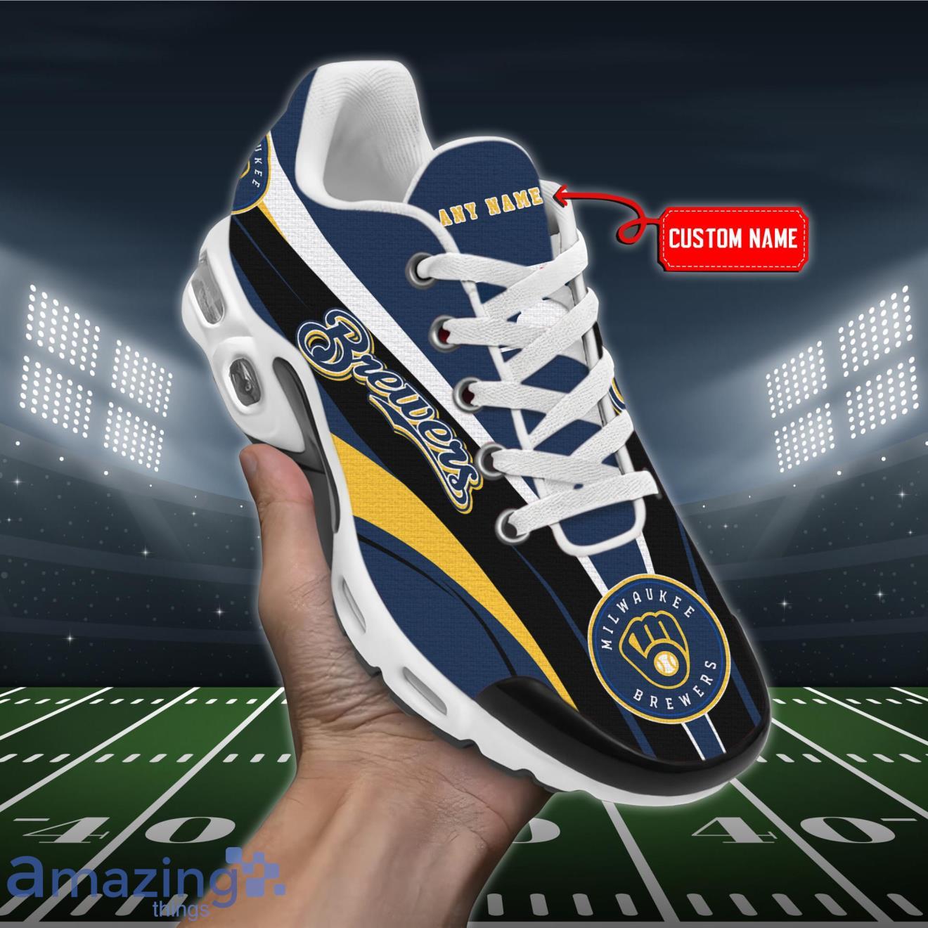 Milwaukee Brewers MLB Premium Air Cushion Sport Shoes Custom Name Product Photo 1
