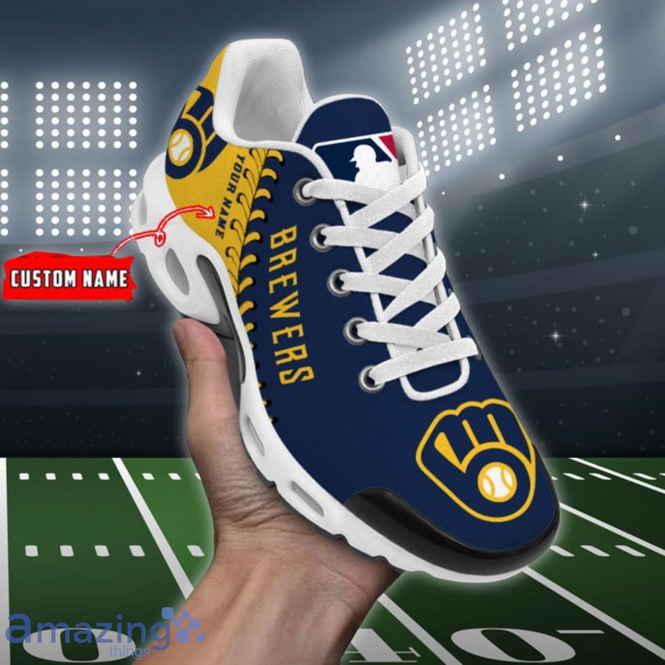 Milwaukee Brewers MLB Premium Air Cushion Sports Shoes Custom Name Cool For  Fans