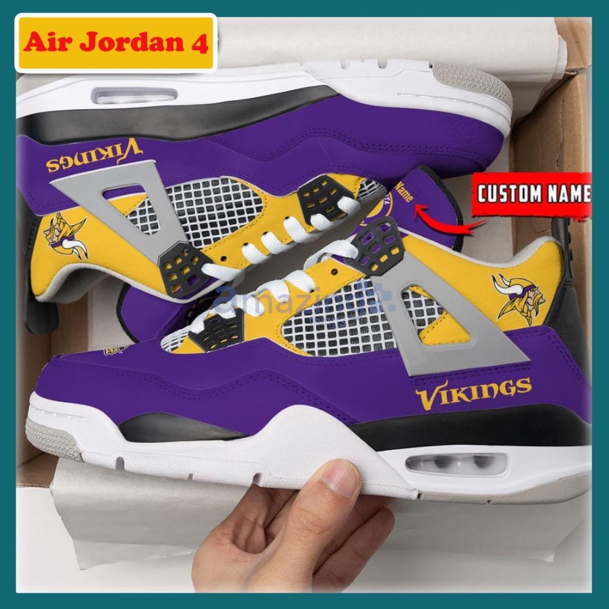 Minnesota Vikings Air Jordan 4 Custom Name Shoess