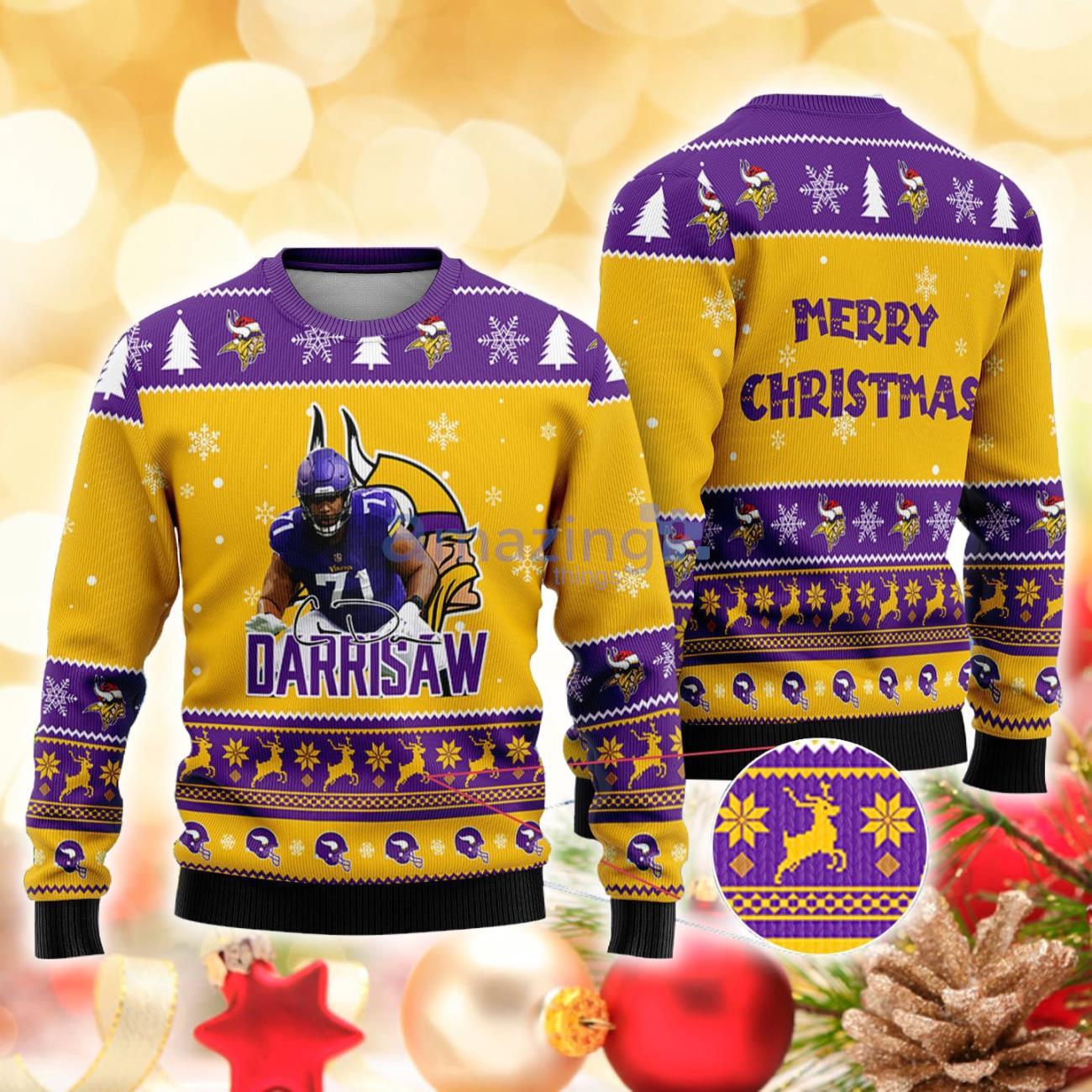 Minnesota Vikings - Christian Darrisaw Christmas Knitted Sweater