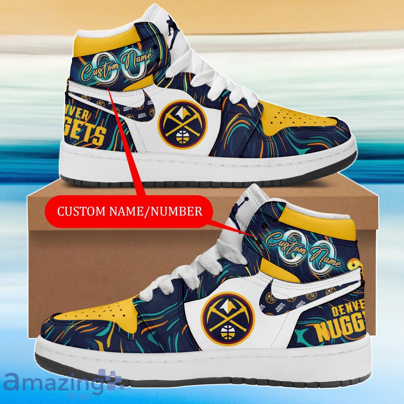 NBA Denver Nuggets Air Jordan Hightop Custom Name & Number Product Photo 1