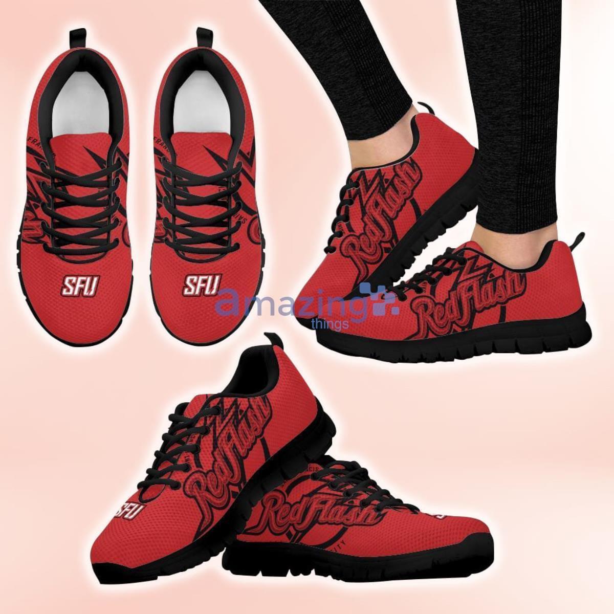 NCAA Saint Francis Red Flash Casual Sneakers For Sport Fans Product Photo 1