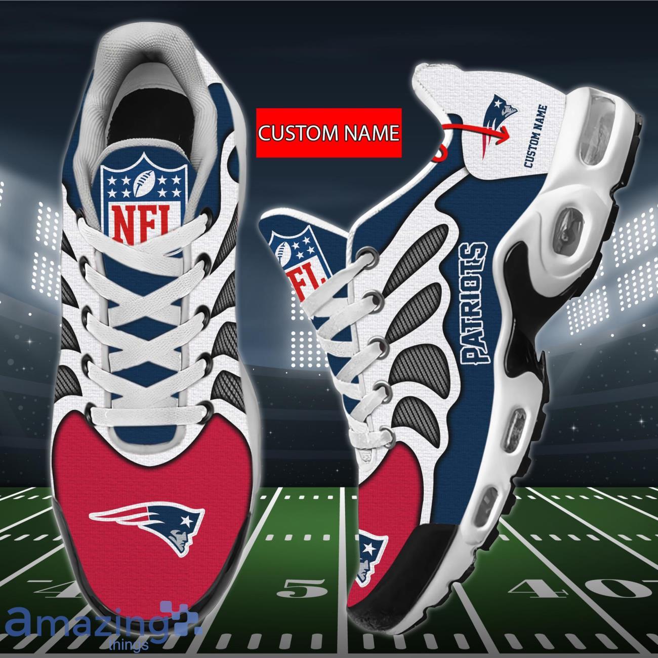 New England Revolution Custom Name Air Cushion Sports Shoes For Fans -  Freedomdesign