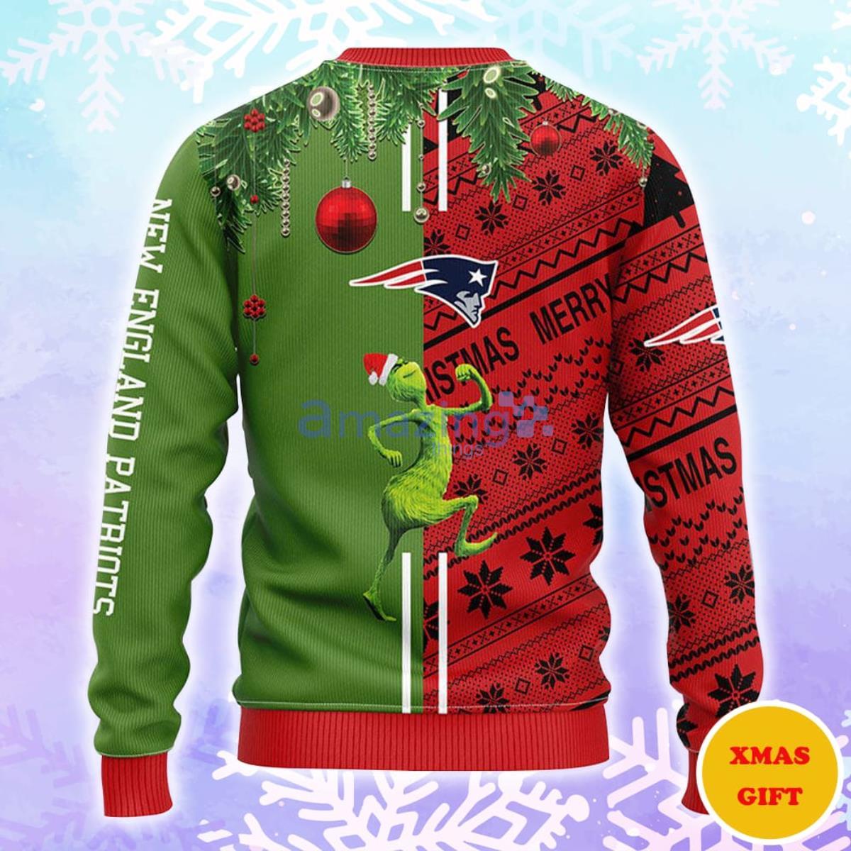 New England Patriots Grinch & Scooby Doo Christmas AOP Sweater image New England Patriots Grinch & Scooby-Doo Christmas AOP Sweater Product Photo 2