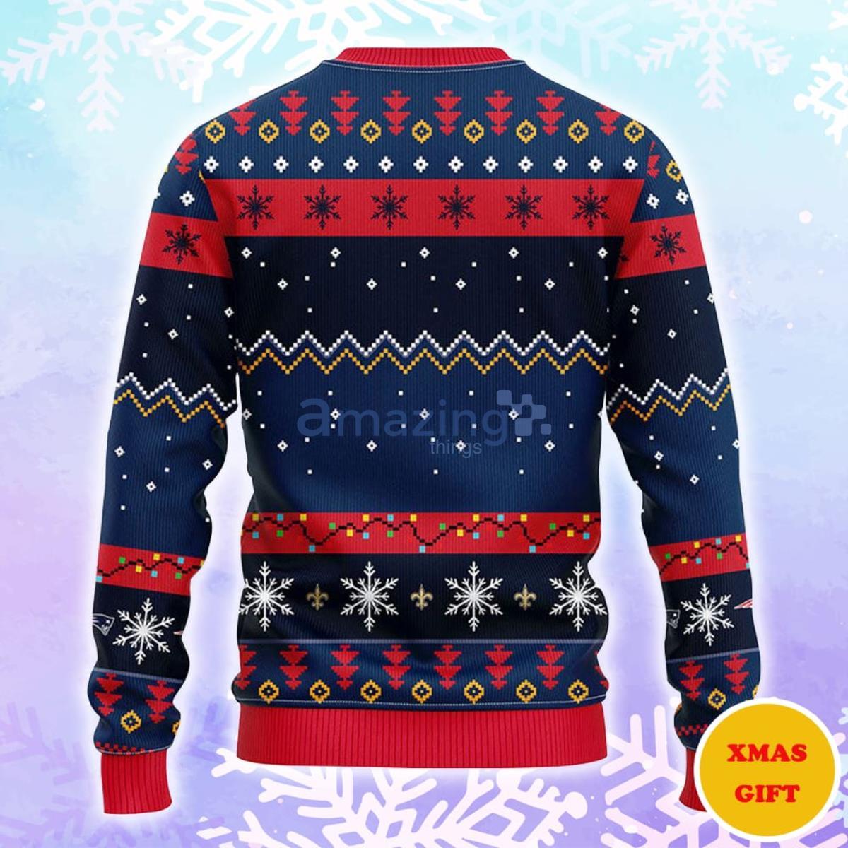 New England Patriots HoHoHo Mickey Christmas AOP Sweater image New England Patriots HoHoHo Mickey Christmas AOP Sweater Product Photo 2