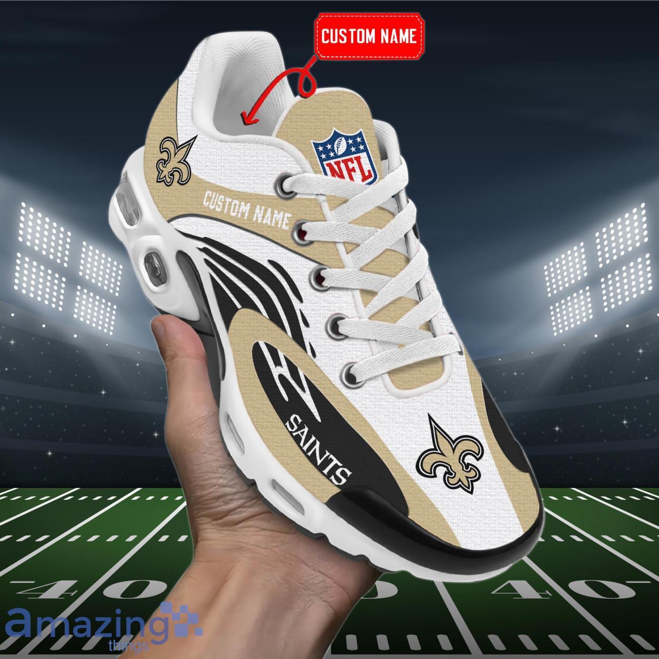 New Orleans Saints NFL 3D Air Cushion Sports Shoes Custom Name image New Orleans Saints NFL 3D Air Cushion Sports Shoes Custom Name Product Photo 2