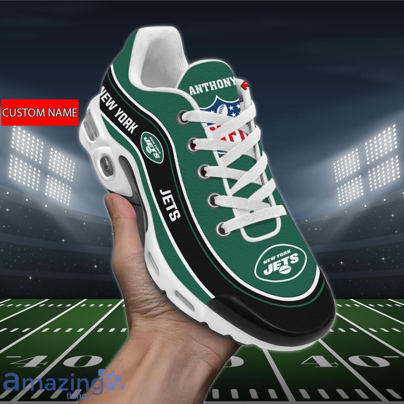 New York Jets NFL Air Cushion Sports Shoes Custom Name For Fans Product Photo 1