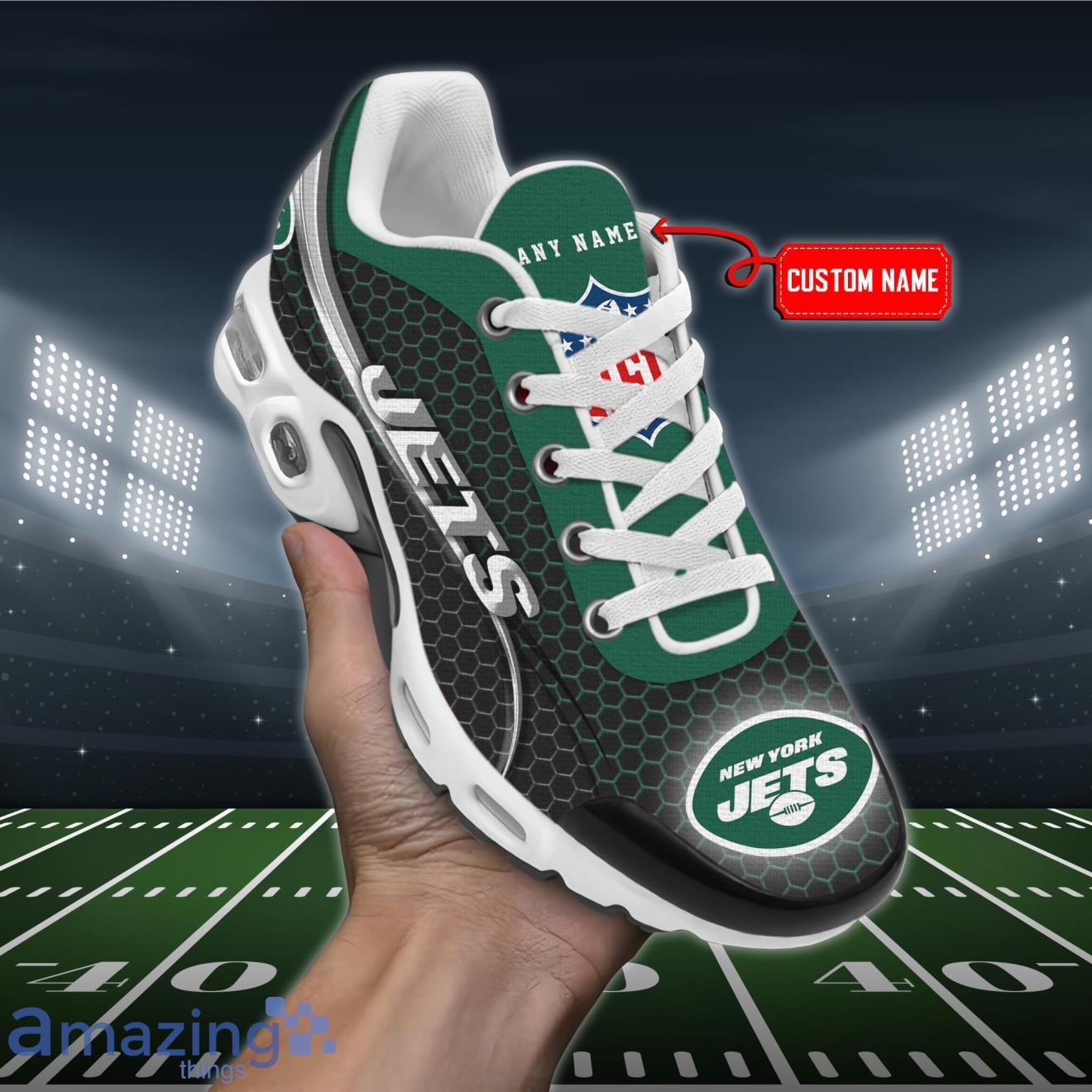 New York Jets NFL Premium Air Cushion Sport Shoes Custom Name Product Photo 1