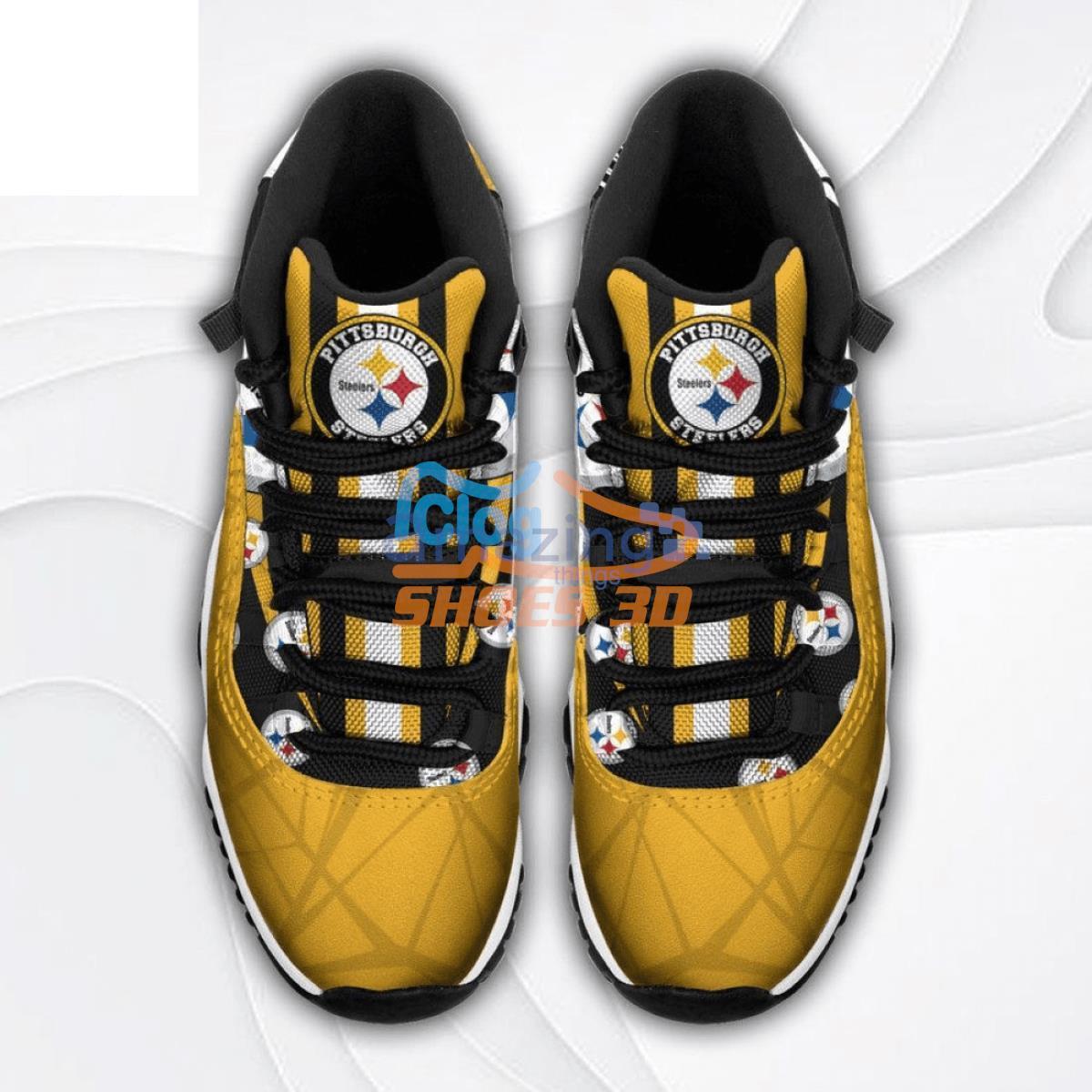 NFL Pittsburgh Steelers New Impressive Design Air Jordan 11 Shoes