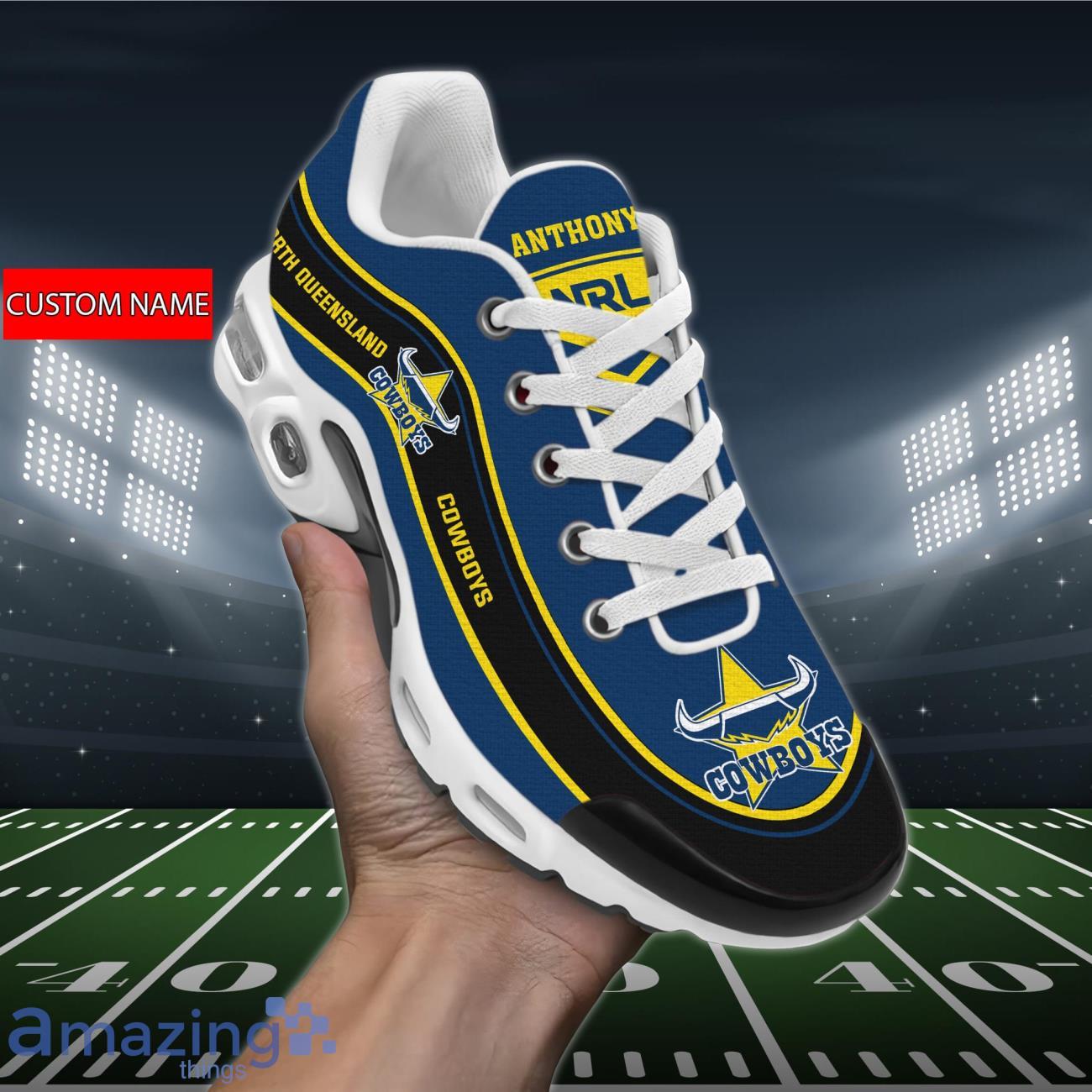 North Queensland Cowboys Air Cushion Sports Shoes Custom Name For Fans