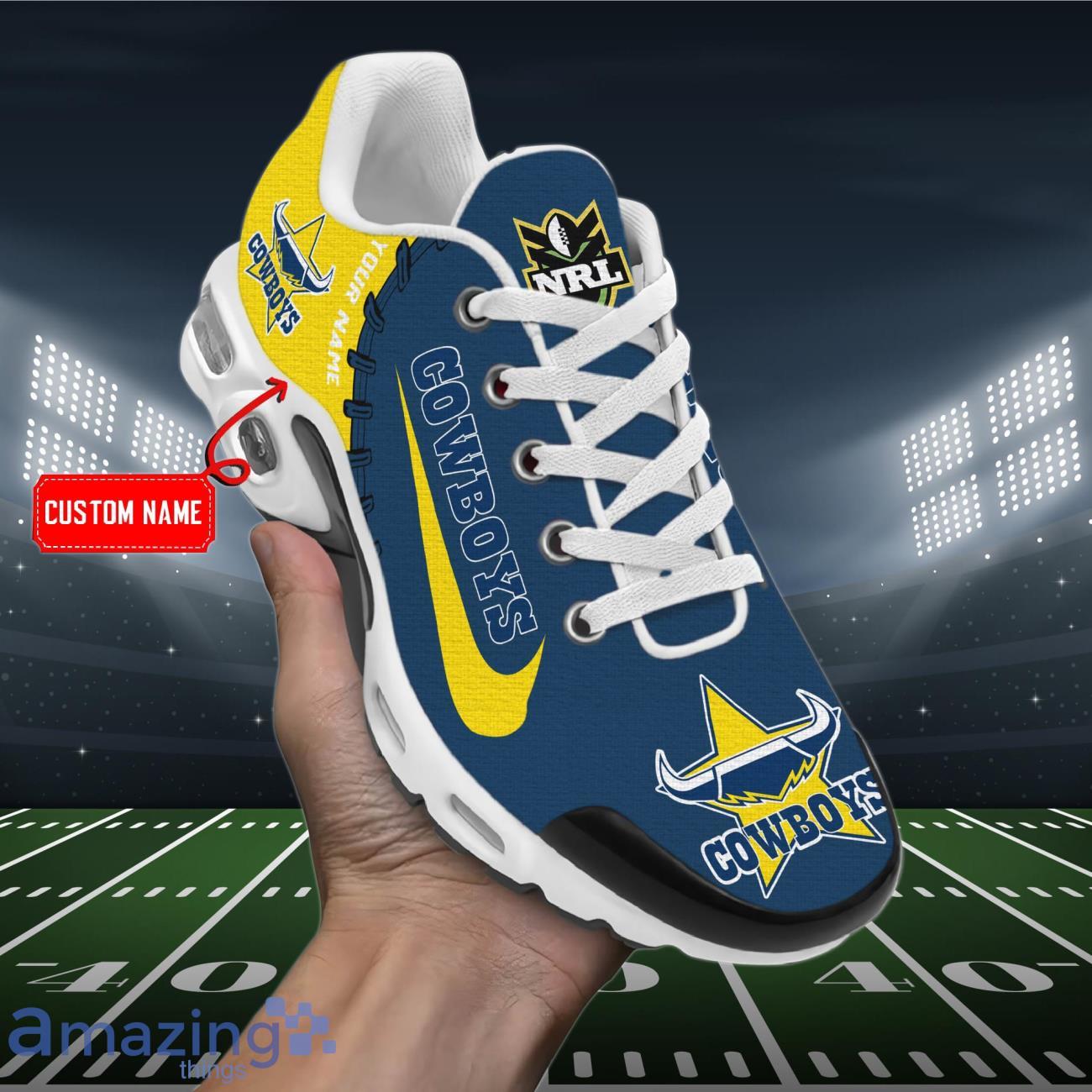 North Queensland Cowboys Customized Name NRL Sneakers Men And