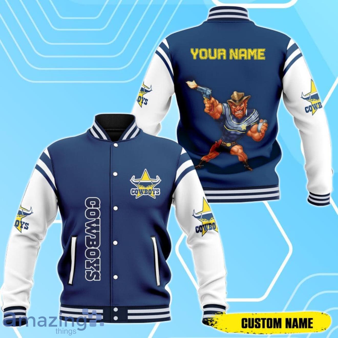 NRL North Queensland Cowboys Baseball Jacket Custom Name For Fans