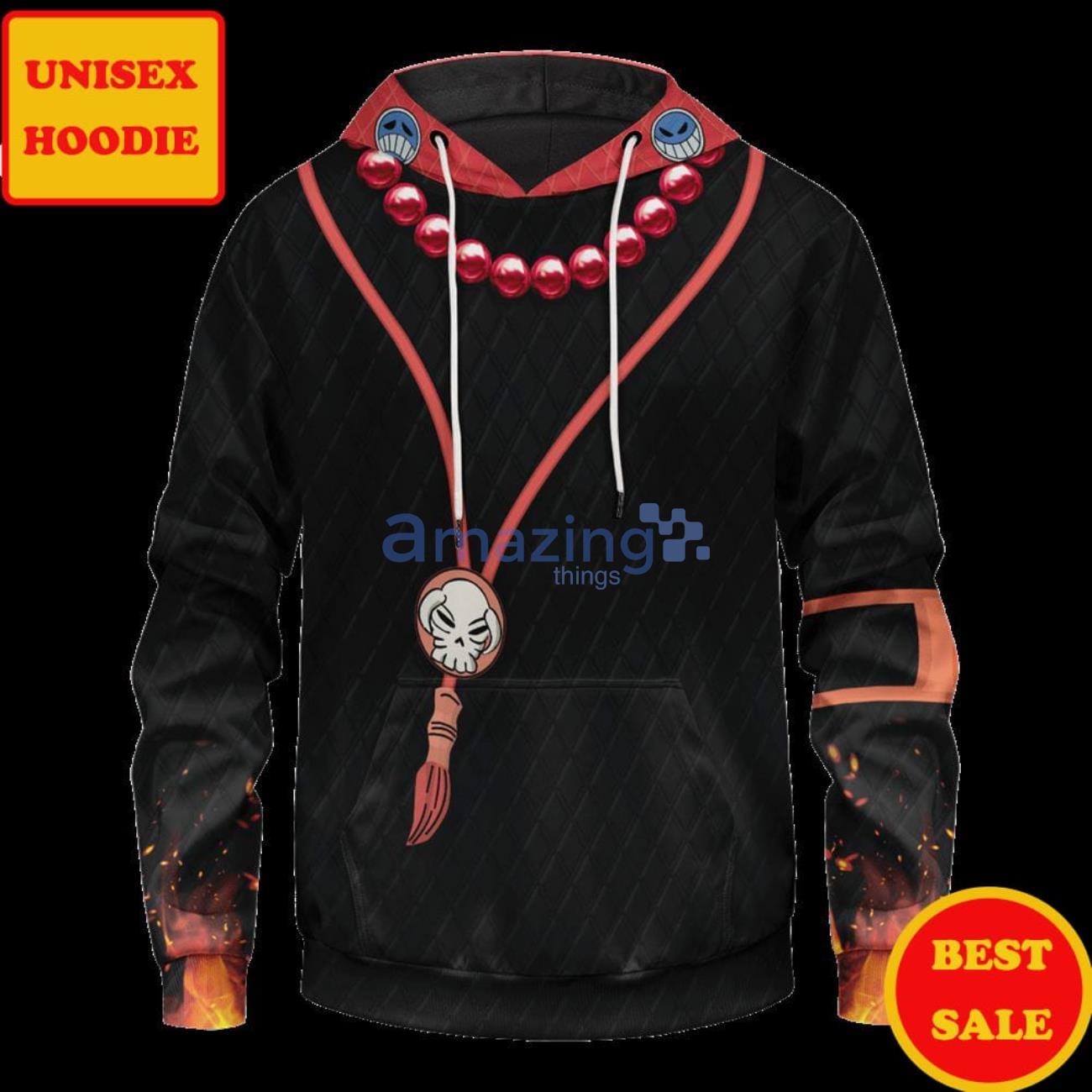 One Piece 3D Hoodie Portgas D. Ace Costume Black Anime 3D Hoodie image One Piece 3D Hoodie Portgas D. Ace Costume Black Anime 3D Hoodie Product Photo 2