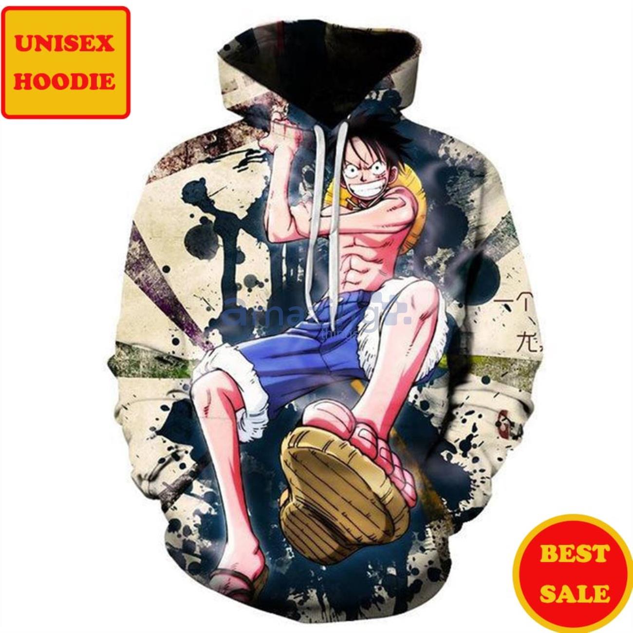 One Piece Monkey D. Luffy Surprise Anime 3D Hoodie Product Photo 1