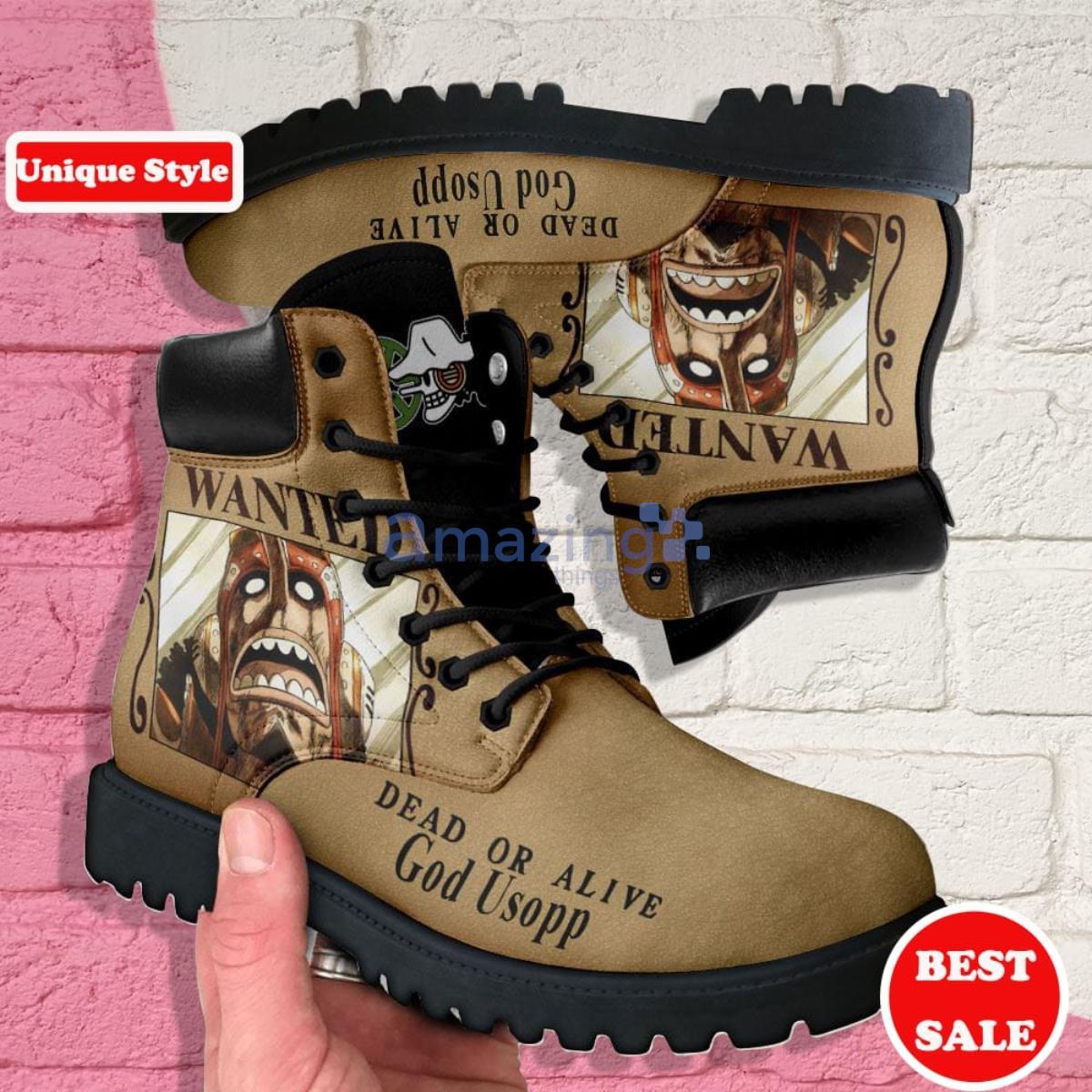 One Piece Usopp Wanted Leather Boots Casual Shoes Product Photo 1