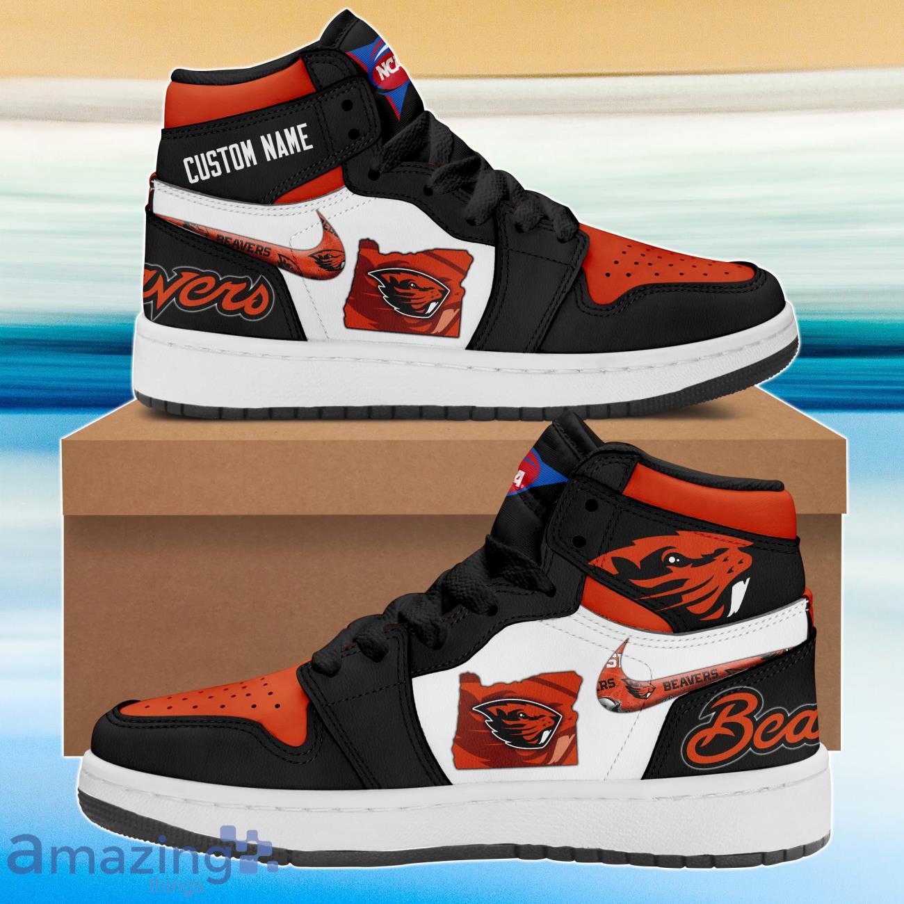 Oregon State Beavers City Air Jordan Hightop Custom Name Product Photo 1