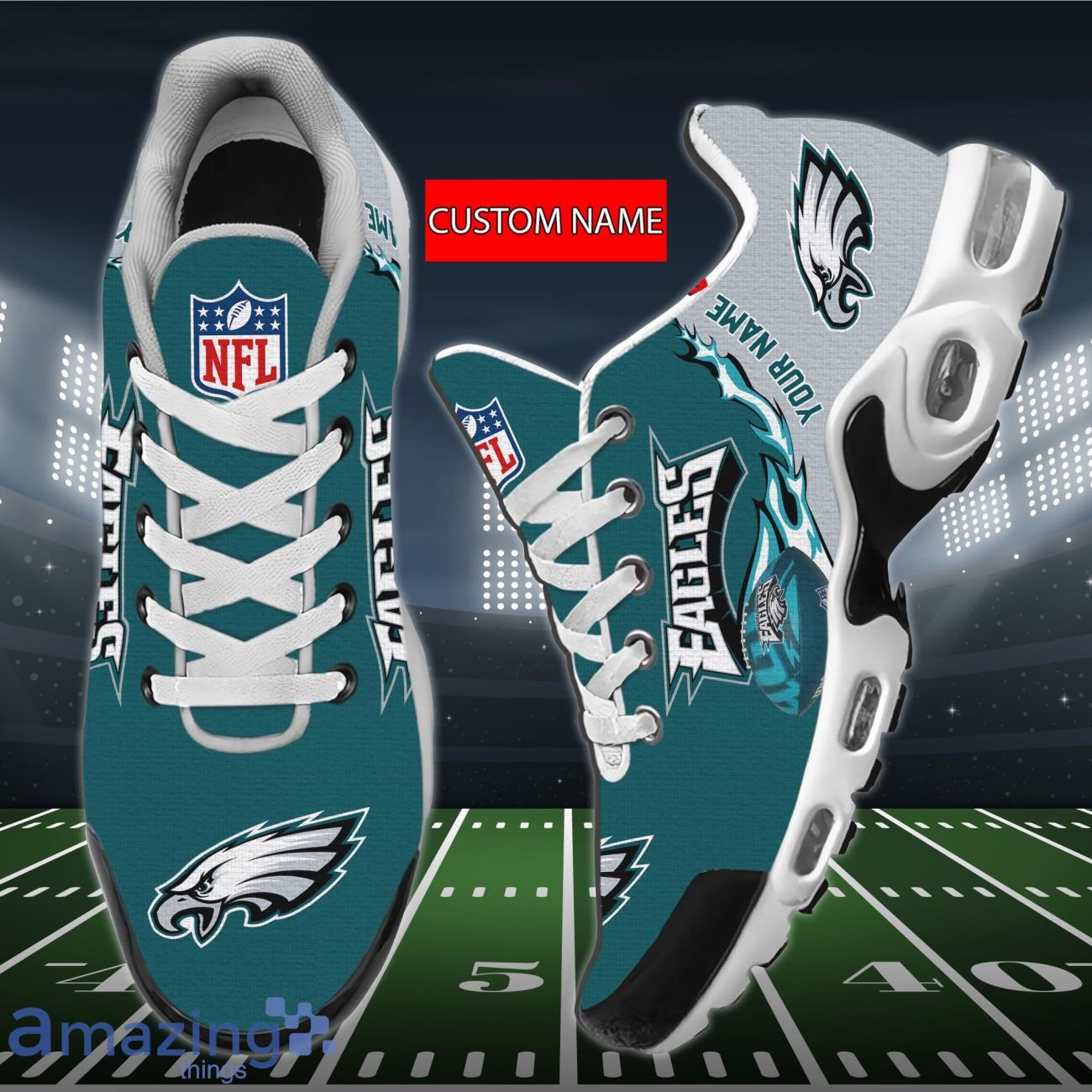 Philadelphia Eagles NFL Custom Name Air Jordan 11 Sneakers Shoes