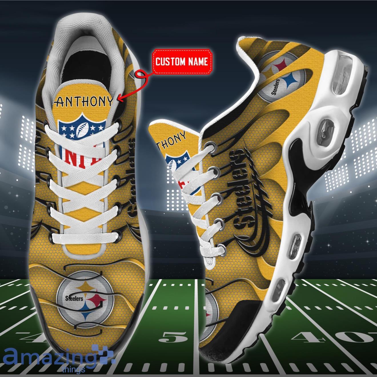 Pittsburgh Steelers NFL Air Cushion Sports Shoes Custom Name For Fans