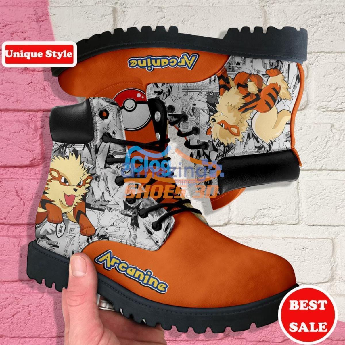 Pokemon Anime Arcanine Leather Boots Casual Shoes Gift For Fans Product Photo 1