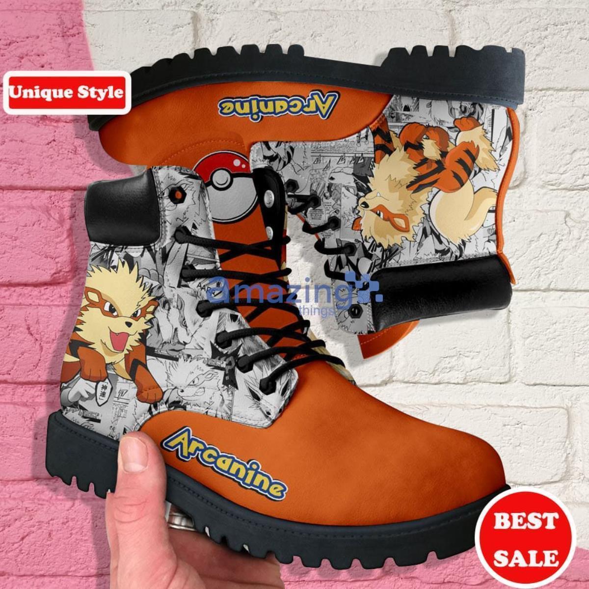 Pokemon Anime Arcanine Leather Boots For Men Women Product Photo 1