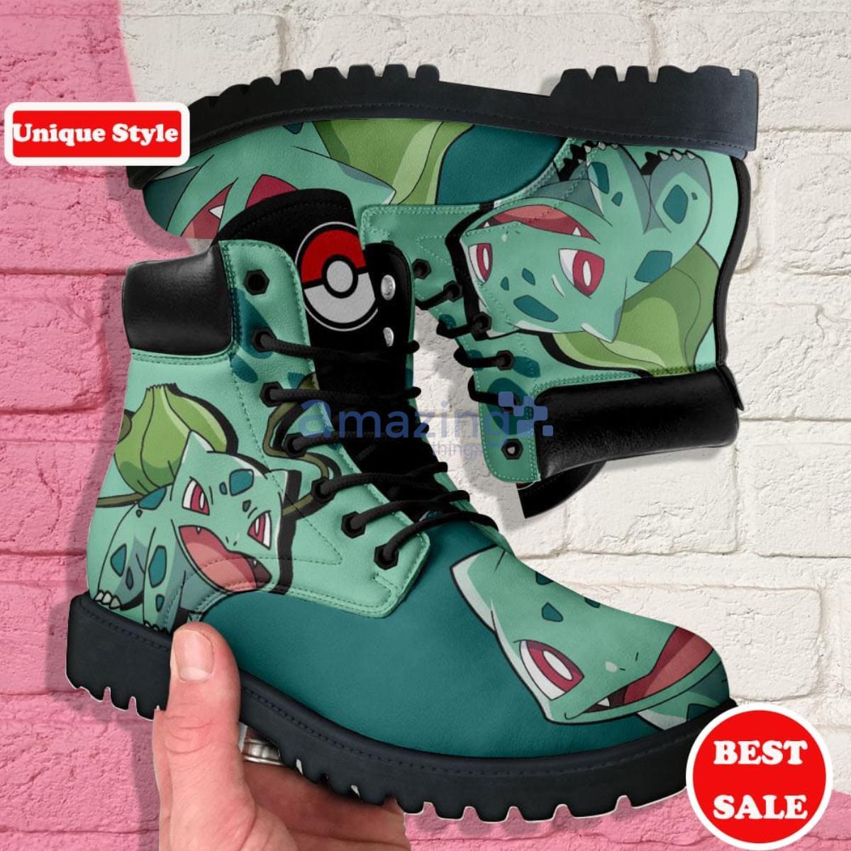 Pokemon Anime Bulbasaur Leather Boots Casual Shoes For Men Women Product Photo 1