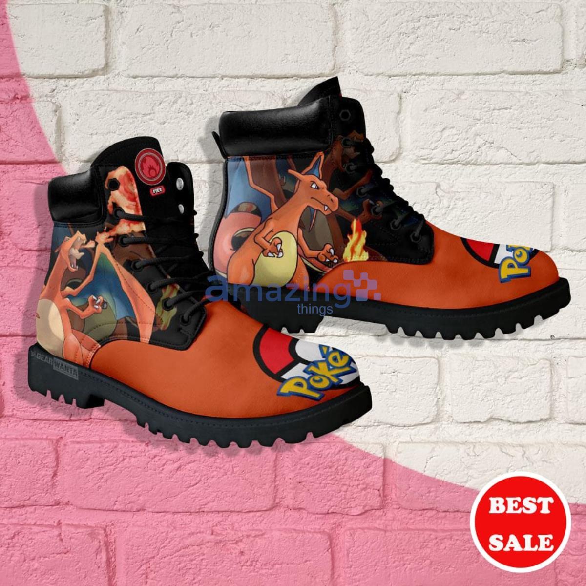 Pokemon Anime Charizard Leather Boots Casual Shoes For Fans image Pokemon Anime Charizard Leather Boots Casual Shoes For Fans Product Photo 2