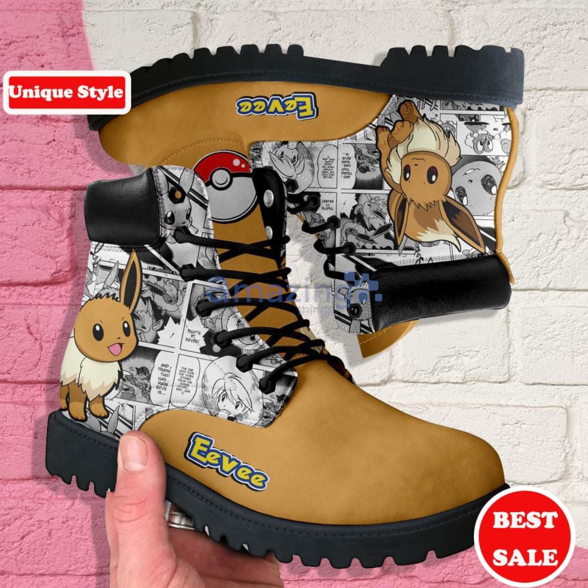 Pokemon Anime Eevee Leather Boots Casual Shoes For Fans Product Photo 1