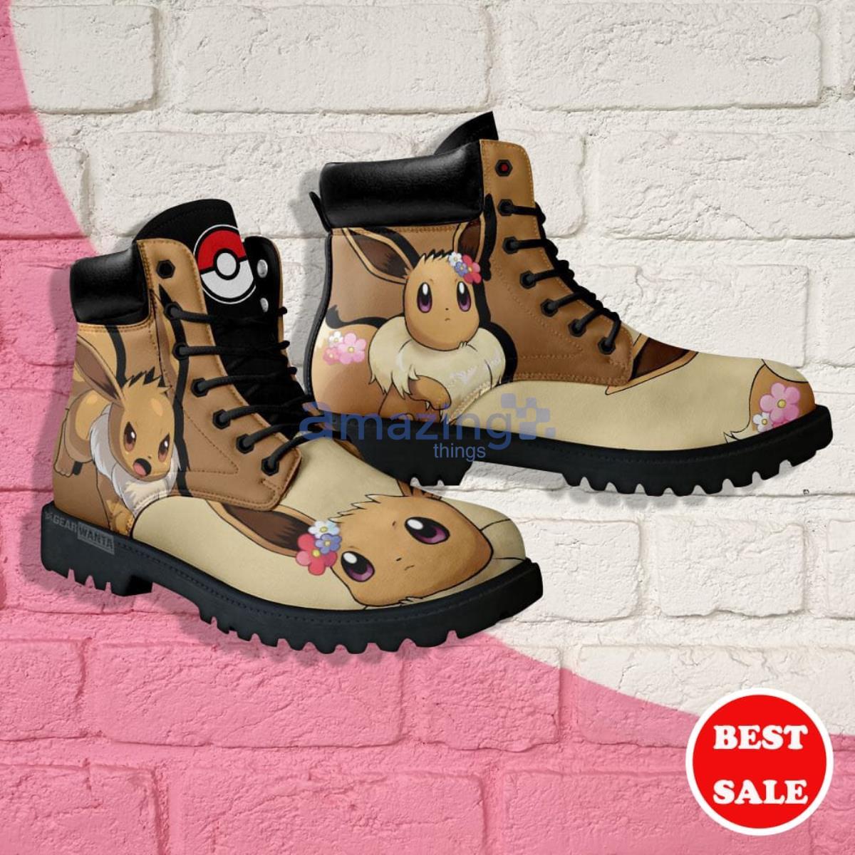 Pokemon Anime Eevee Leather Boots Casual Shoes For Men Women image Pokemon Anime Eevee Leather Boots Casual Shoes For Men Women Product Photo 2