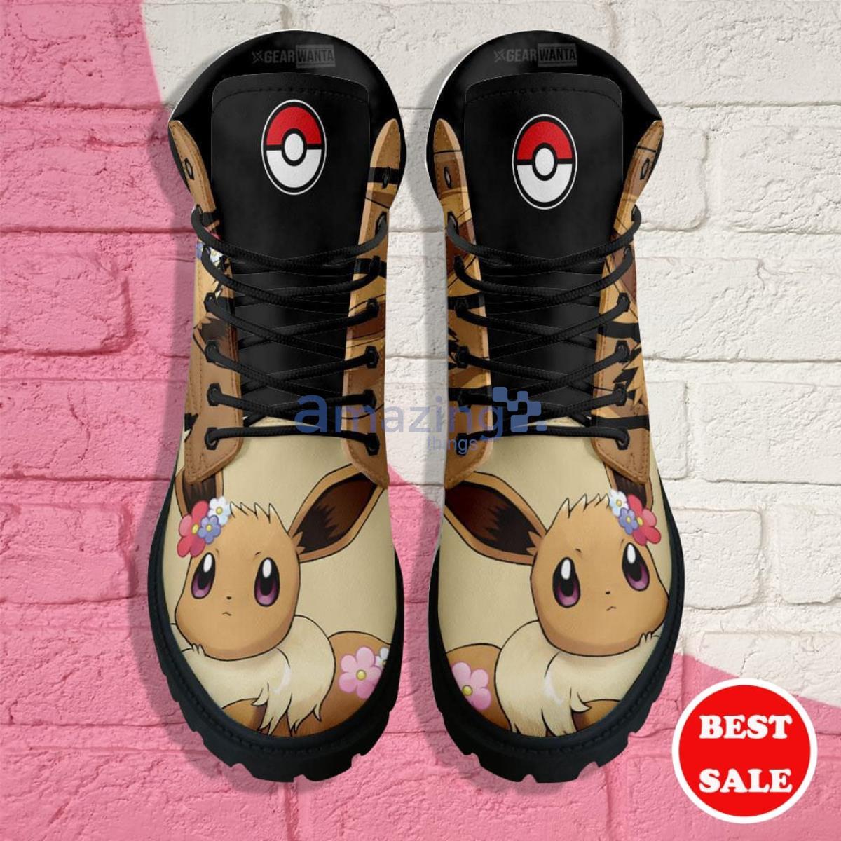 Pokemon Anime Eevee Leather Boots Casual Shoes For Men Women image Pokemon Anime Eevee Leather Boots Casual Shoes For Men Women Product Photo 3