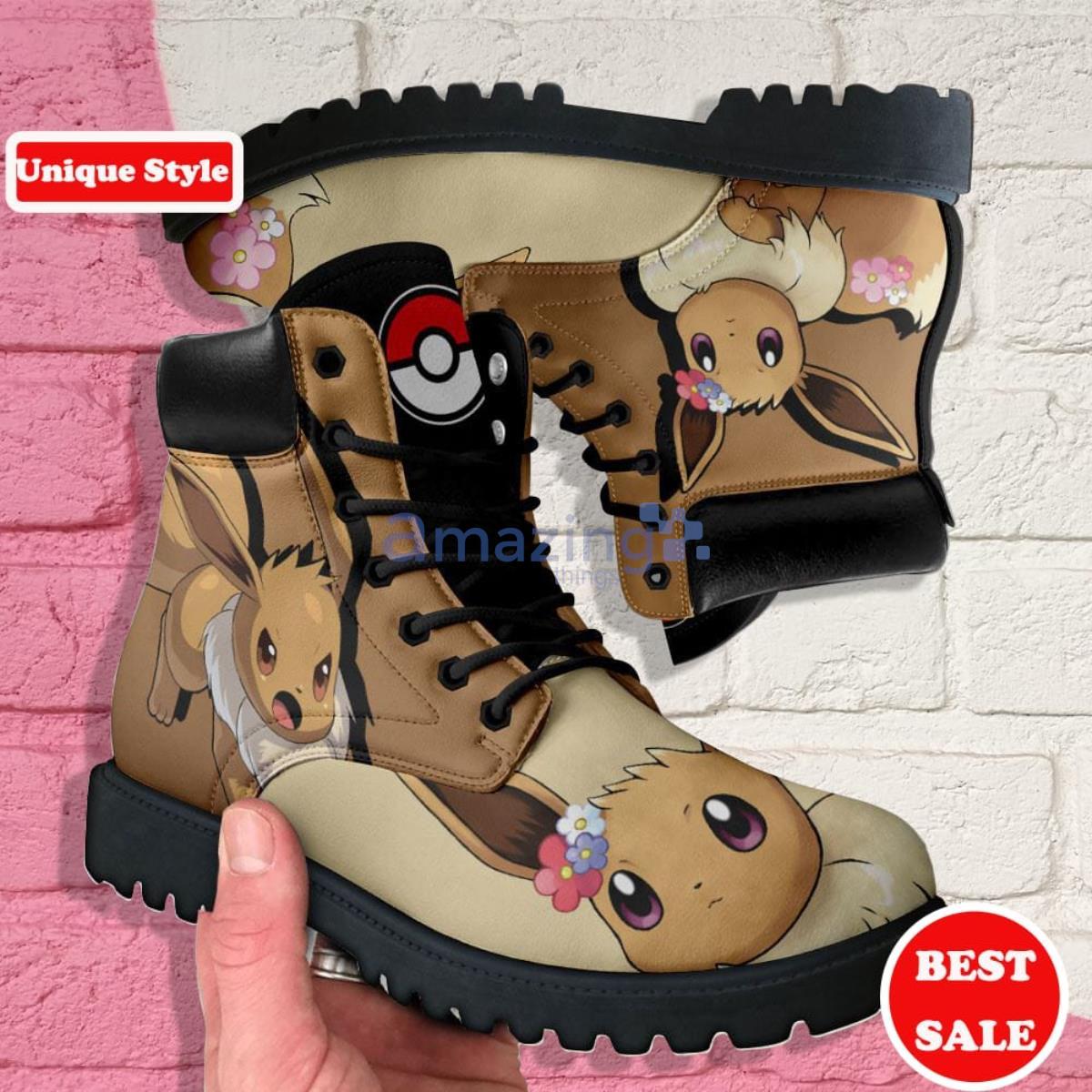 Pokemon Anime Eevee Leather Boots Casual Shoes For Men Women Product Photo 1
