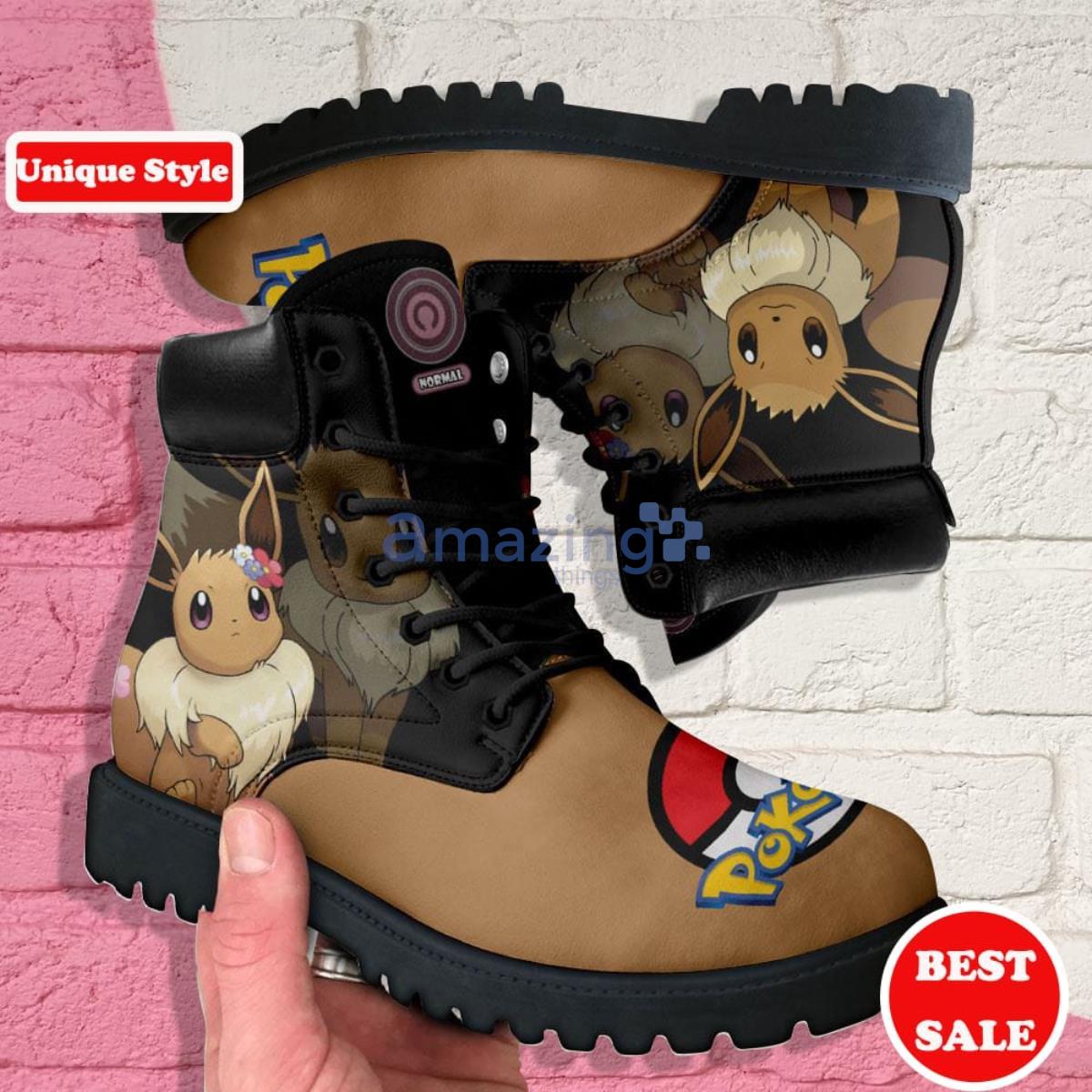 Pokemon Anime Eevee Leather Boots Casual Shoes Product Photo 1