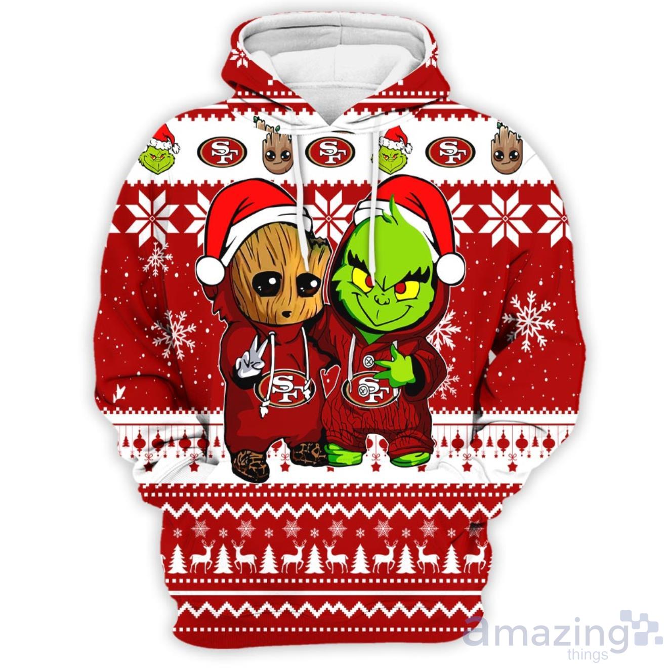 Grinch San Francisco 49ers 3D Ugly Christmas Sweater - T-shirts Low Price