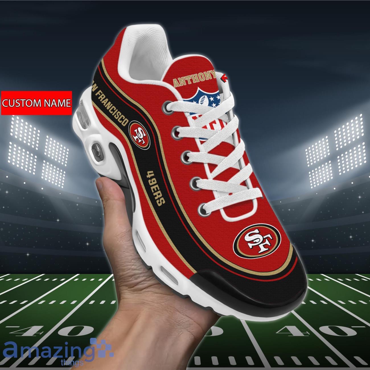 San Francisco 49ers NFL Air Cushion Sports Shoes Custom Name For Fans Product Photo 1
