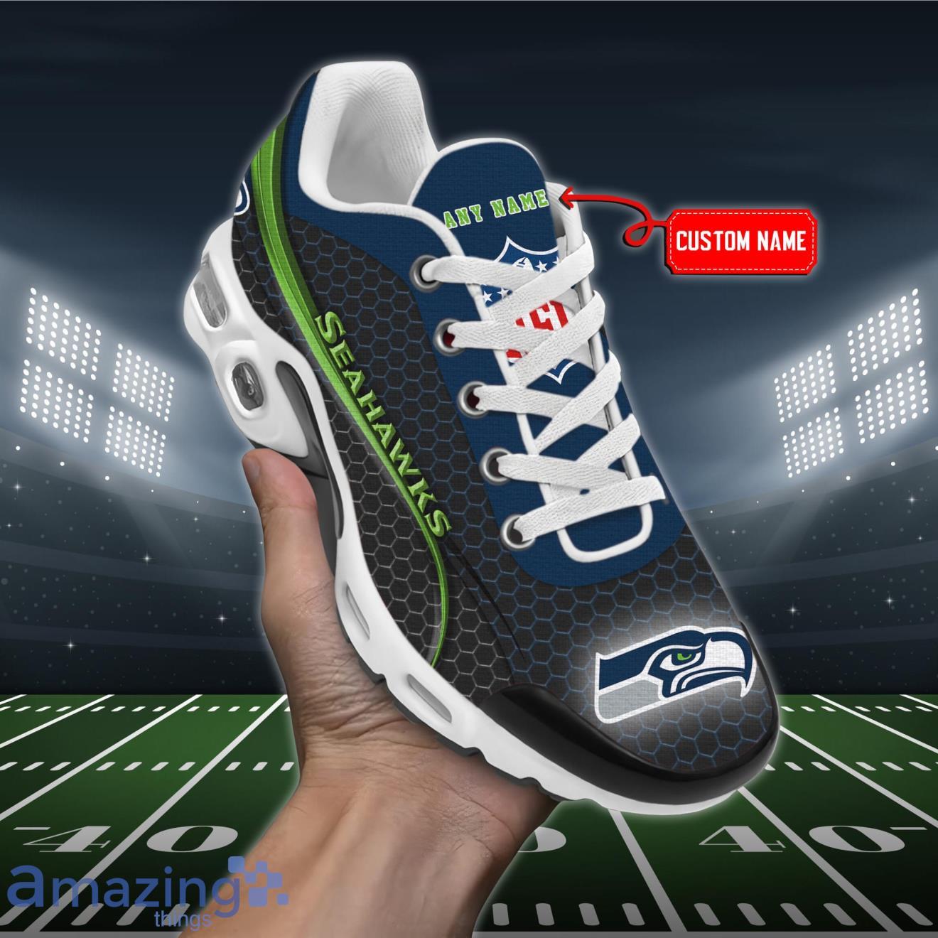 Seattle Seahawks NFL Premium Air Cushion Sport Shoes Custom Name Product Photo 1