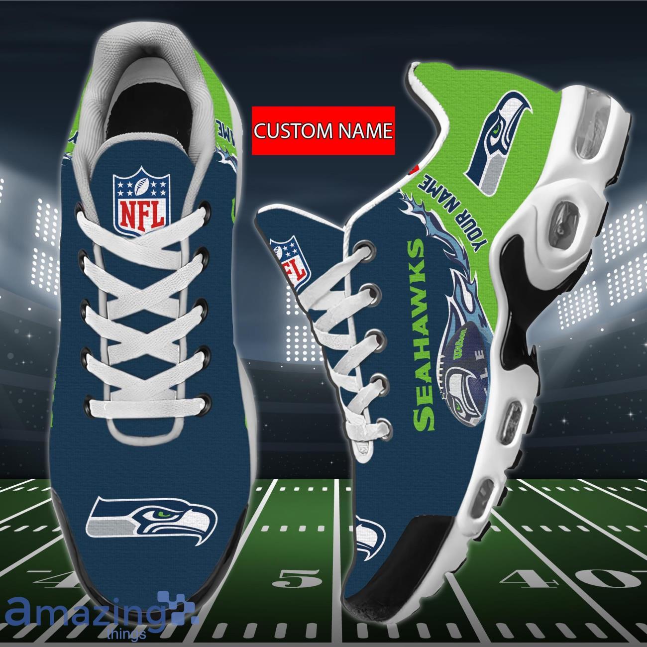 Seattle Seahawks NFL Premium Air Cushion Sports Shoes Custom Name For Men Women Product Photo 1